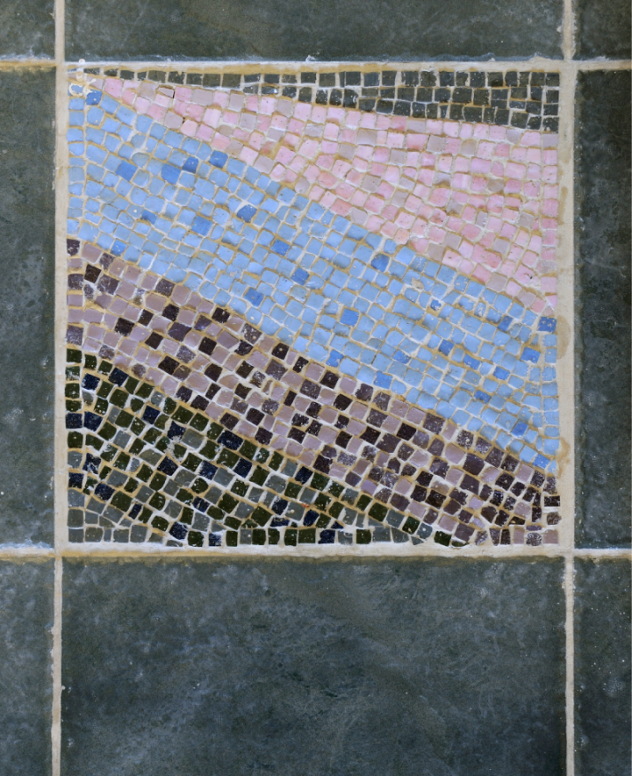 Floor mosaic, detail inspired from Paul Klee&rsquo;s painting &ldquo;Messenger of Autumn&rdquo;, 2003